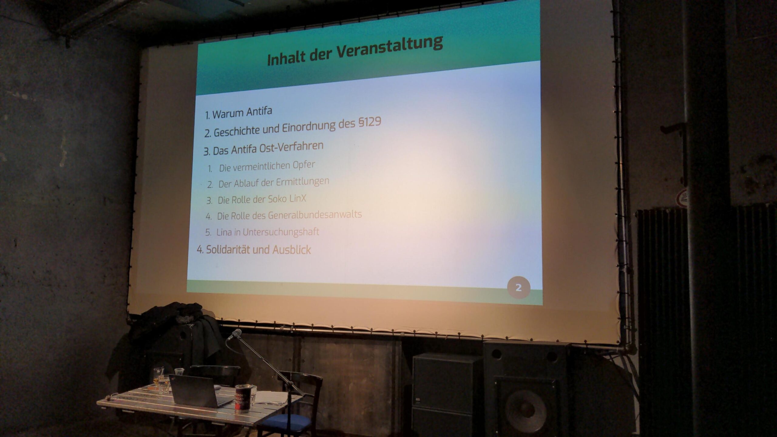 Mehr über den Artikel erfahren EA Dresden: Vortrag zum Antifa Ost Verfahren