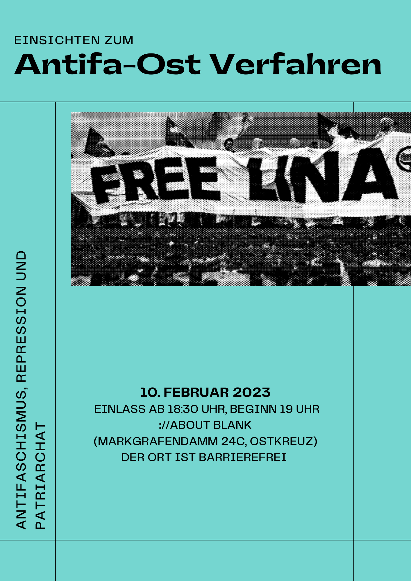 Mehr über den Artikel erfahren Veranstaltung: Antifaschismus, Repression und Patriarchat<br>Einsichten zum Antifa-Ost Verfahren