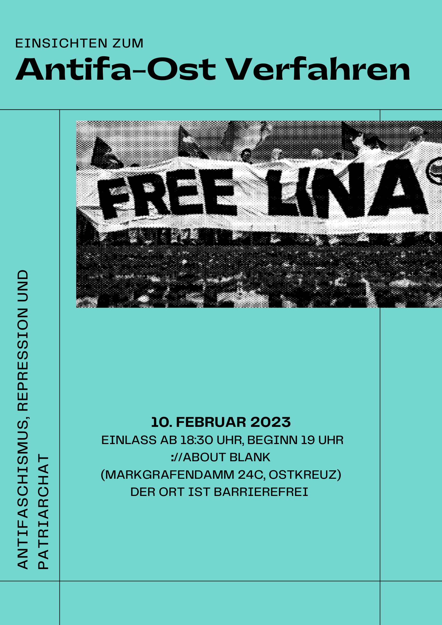 Read more about the article Veranstaltung: Antifaschismus, Repression und Patriarchat<br>Einsichten zum Antifa-Ost Verfahren